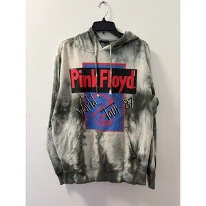 Pink Floyd World Tour 87 Hoodie Mens L Gray Tie Dye A Momentary Lapse of Reason